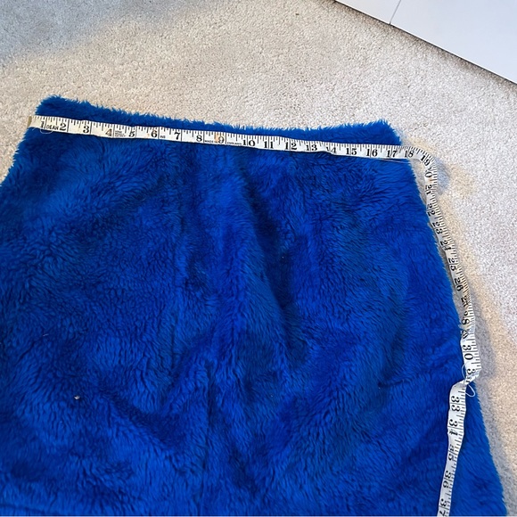 Fuzzy furry blue rave skirt 90s ☮️ - Picture 3 of 5